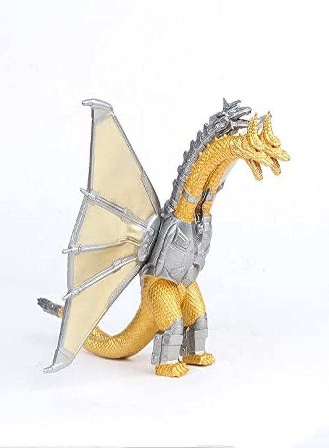 De-Lite Action Figures PVC Anime Movable Movie Collectible Model Statue Toys-Special Edition 2021 (King Ghidorah Mechanical 3-Headed Goldzilla-King of Monsters-2021,Size 6 in) - Image 1